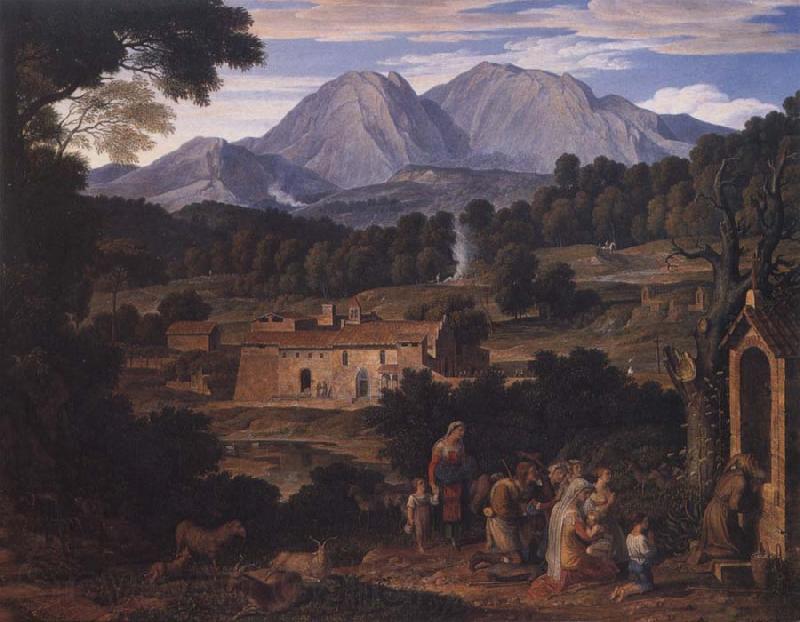 Joseph Anton Koch Monastery of San Francesco di Civitella Norge oil painting art